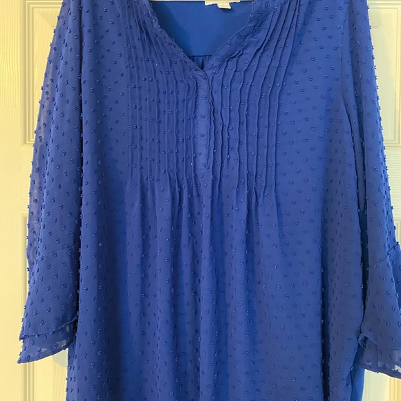 Charter Club Royal Blue Textured Blouse - Picture 6 of 6